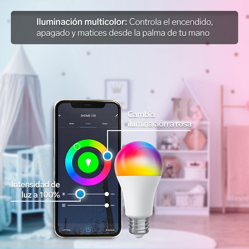 Combo de 3 bombillas LED inteligentes Steren Wi-Fi, de colores 10W-4