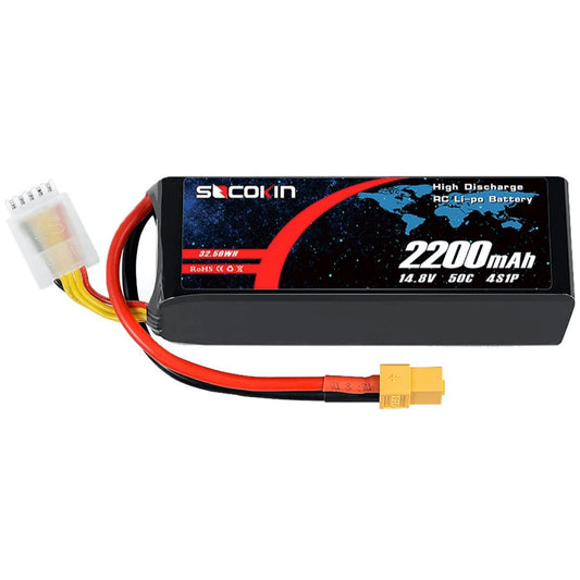 Batería LIPO Socokin de 14.8V 2,200 mAh a 50C-1