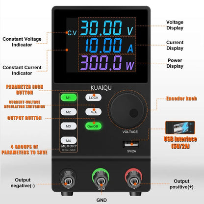 Fuente DC Kuaiqu SPPS3010D con memoria - 30V 10A-2