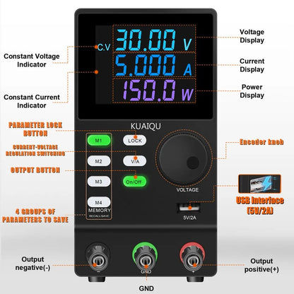 Fuente DC Kuaiqu SPPS305D con memoria - 30V 5A-2
