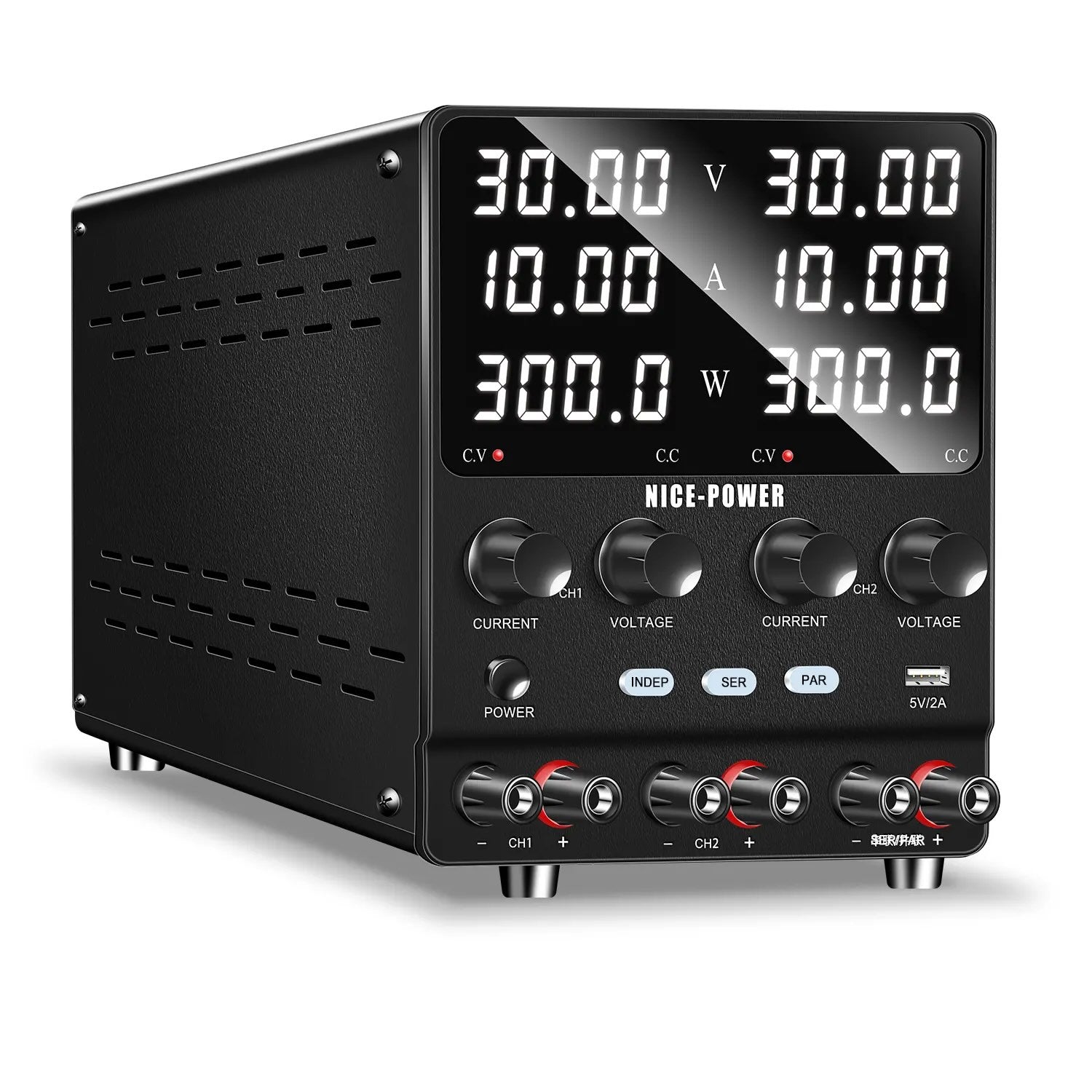 Fuente DC dual Kuaiqu de 600W - 30V-20A - 60V-10A o 2 salidas 30V-10A-1