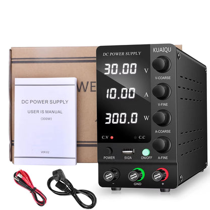 Fuente DC Kuaiqu C3010S con OVP-OCP y QuickCharge - 30V 10A-5
