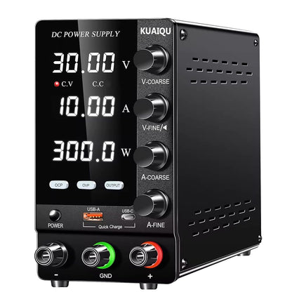 Fuente DC Kuaiqu C3010S con OVP-OCP y QuickCharge - 30V 10A-1