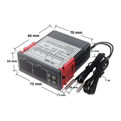 Termostato doble STC-3008 de 110-220 VAC-3