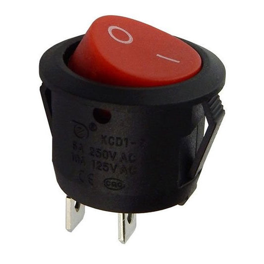 Switch ON OFF SPST, rojo redondo 10A-1
