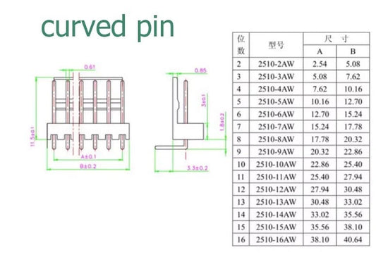 Kit de conectores curvos KF2510 de 2 a 12 pines - 220 piezas-2