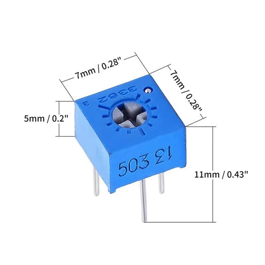 Trimpot de una vuelta 3362P 10K Ohms - 103-2