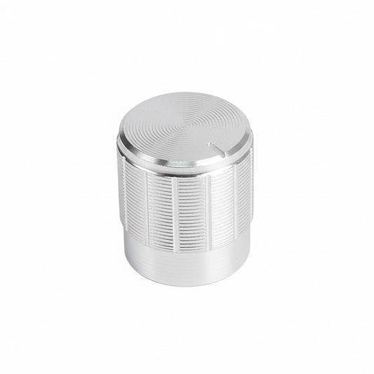Perilla de aluminio para potenciómetro - plateada-1