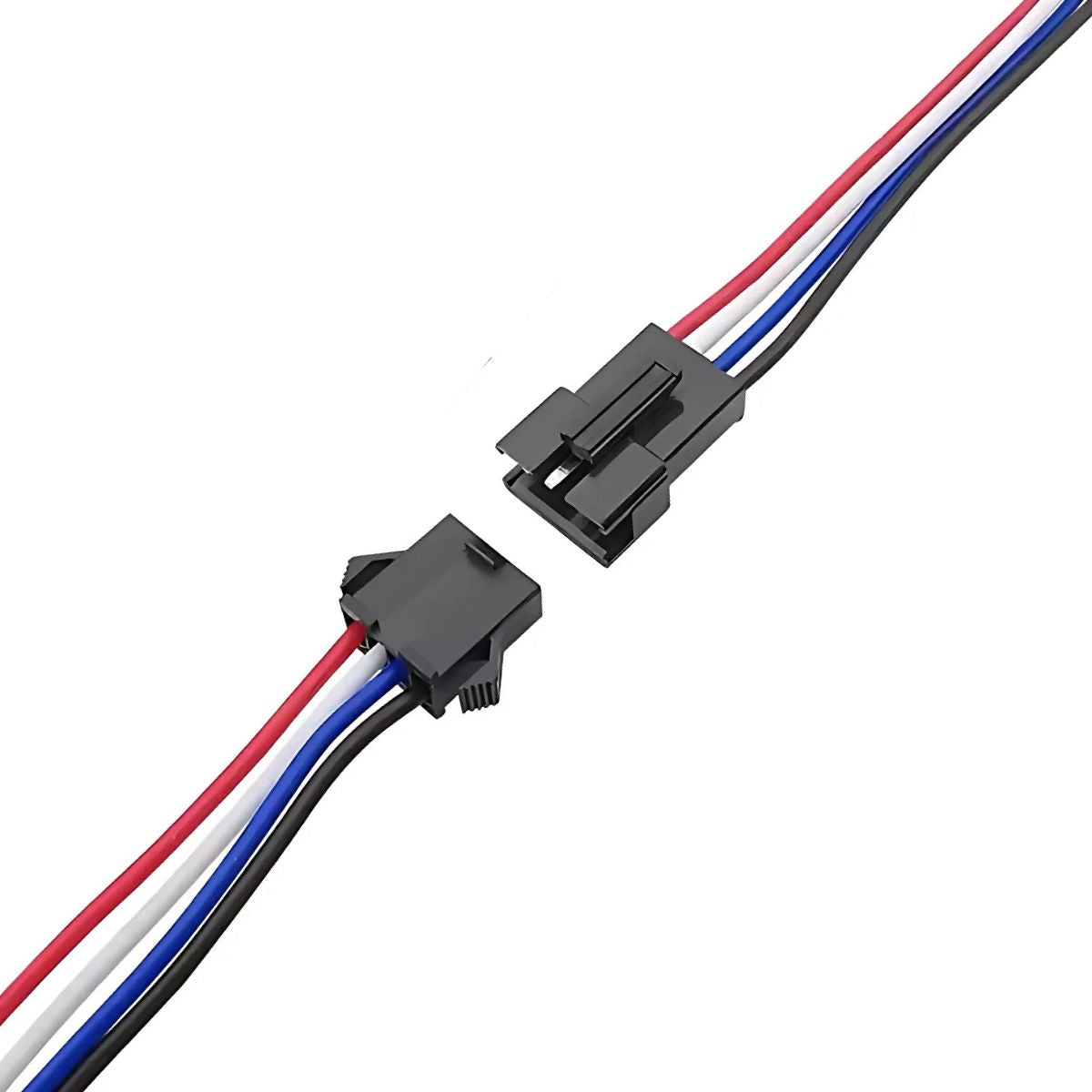 Pareja de cables 24 AWG con conector de 4 líneas - 20 cm-1