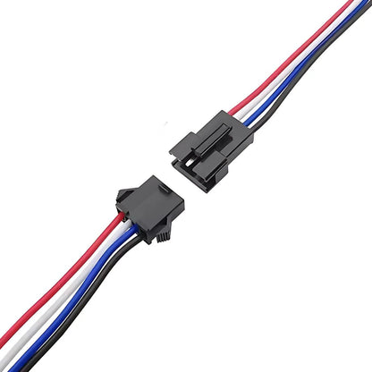 Pareja de cables 24 AWG con conector de 4 líneas - 20 cm-1