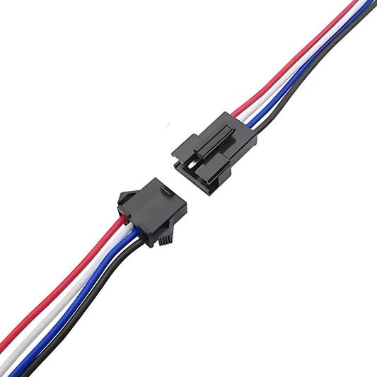 Pareja de cables 24 AWG con conector de 4 líneas - 20 cm-1
