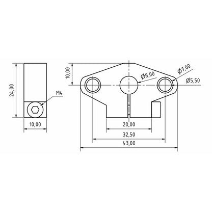 Sujetador para eje de 8mm SHF8-2