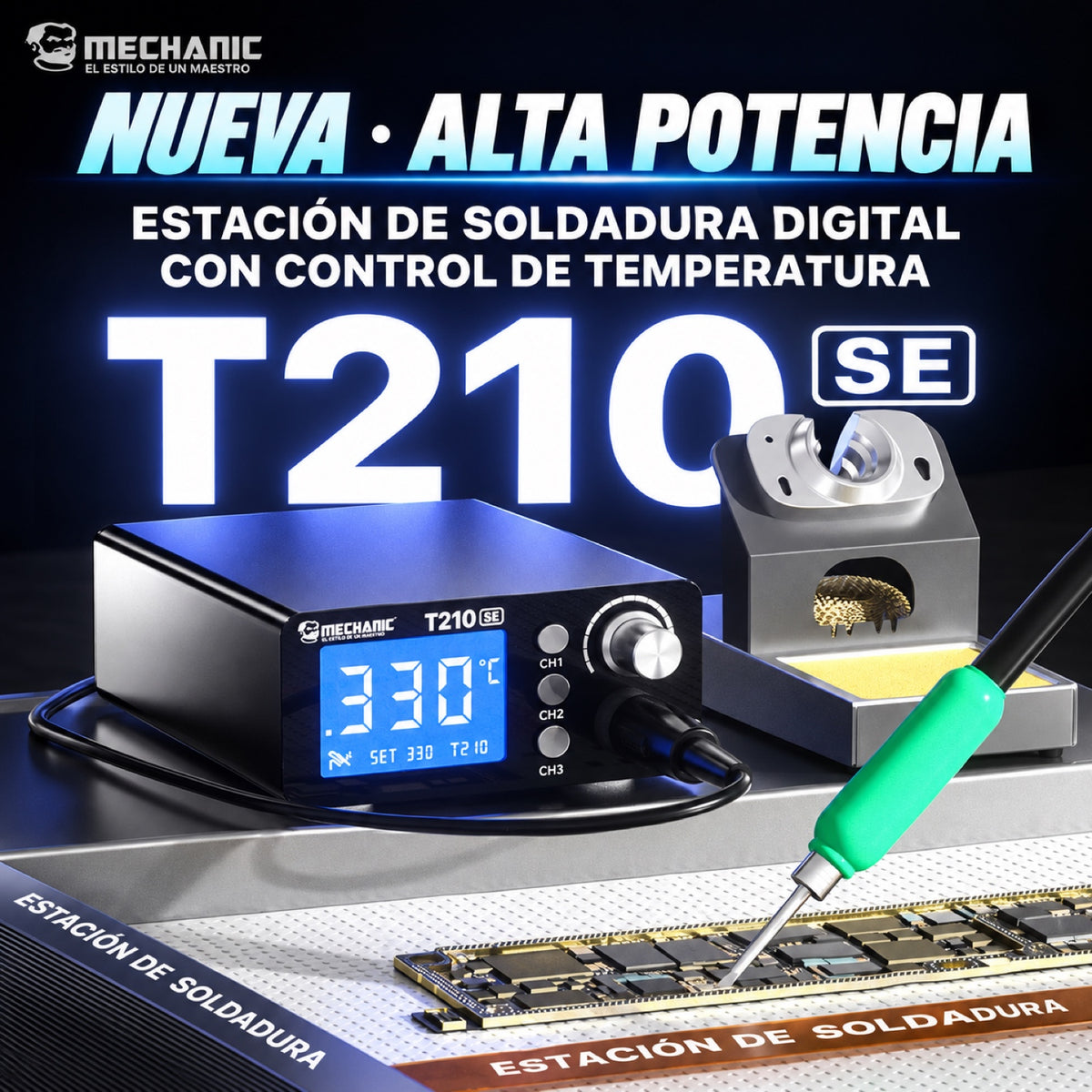Estación de soldadura digital Mechanic T210 SE de 50W-3