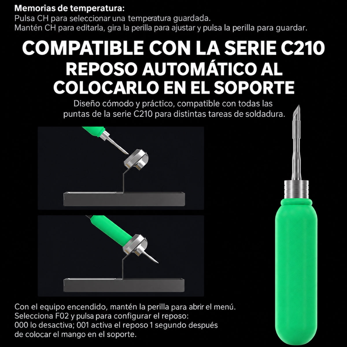 Estación de soldadura digital Mechanic T210 SE de 50W-6