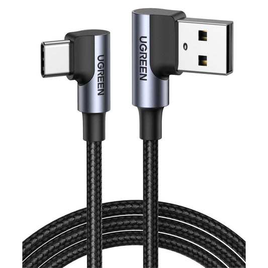 Cable USB-C a USB-A trenzado a 90 grados UGREEN de 18W - 2m-1