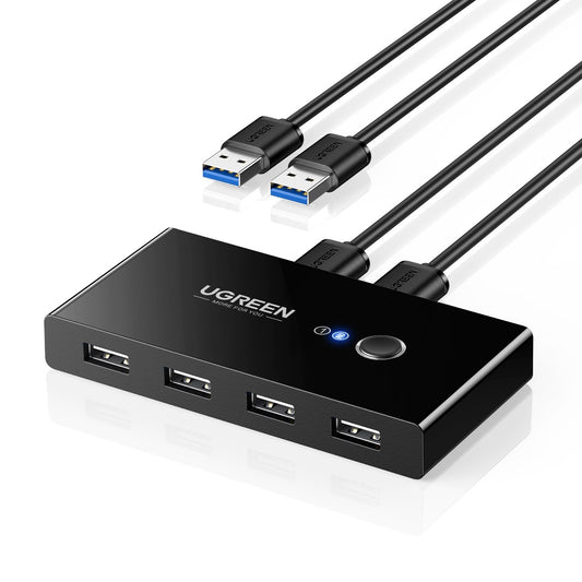 Switch USB 2.0 UGREEN de 2 entradas y 4 salidas-1
