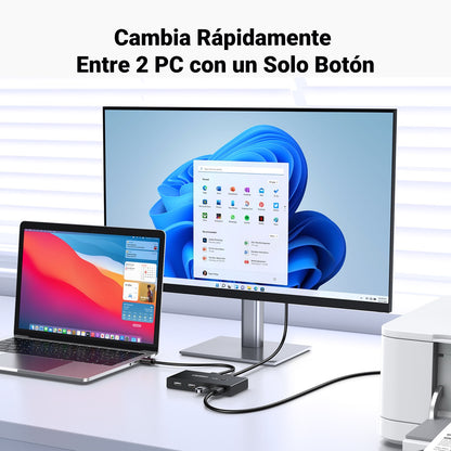 Switch USB 2.0 UGREEN de 2 entradas y 4 salidas-5