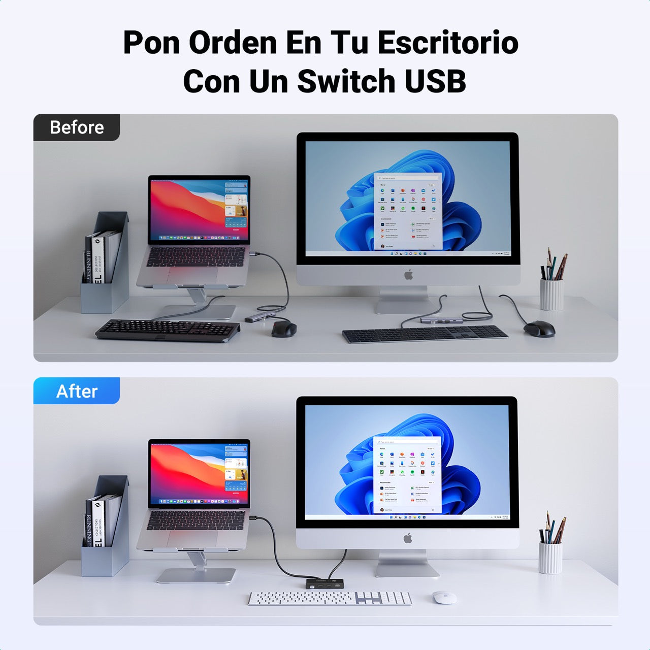 Switch USB 2.0 UGREEN de 2 entradas y 4 salidas-6