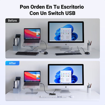 Switch USB 2.0 UGREEN de 2 entradas y 4 salidas-6