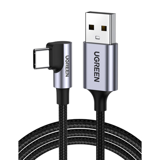Cable USB-C a 90 grados a USB-A trenzado UGREEN de 18W - 1m-1