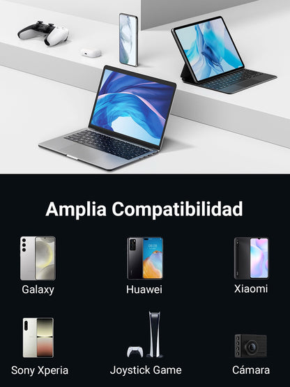 Cable USB-C a 90 grados a USB-A trenzado UGREEN de 18W - 1m-7