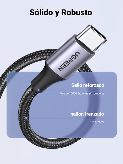 Cable USB-C a USB-A trenzado UGREEN de 18W - 2m-4