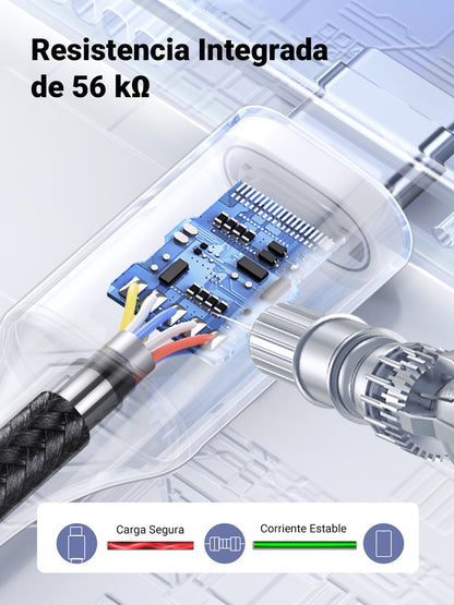 Cable USB-C a USB-A trenzado UGREEN de 18W - 2m-6