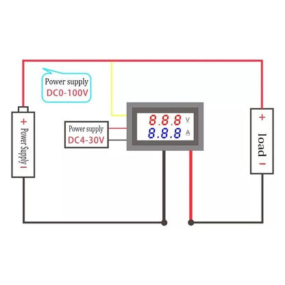 Voltímetro y amperímetro digital de 100V y 10A-4