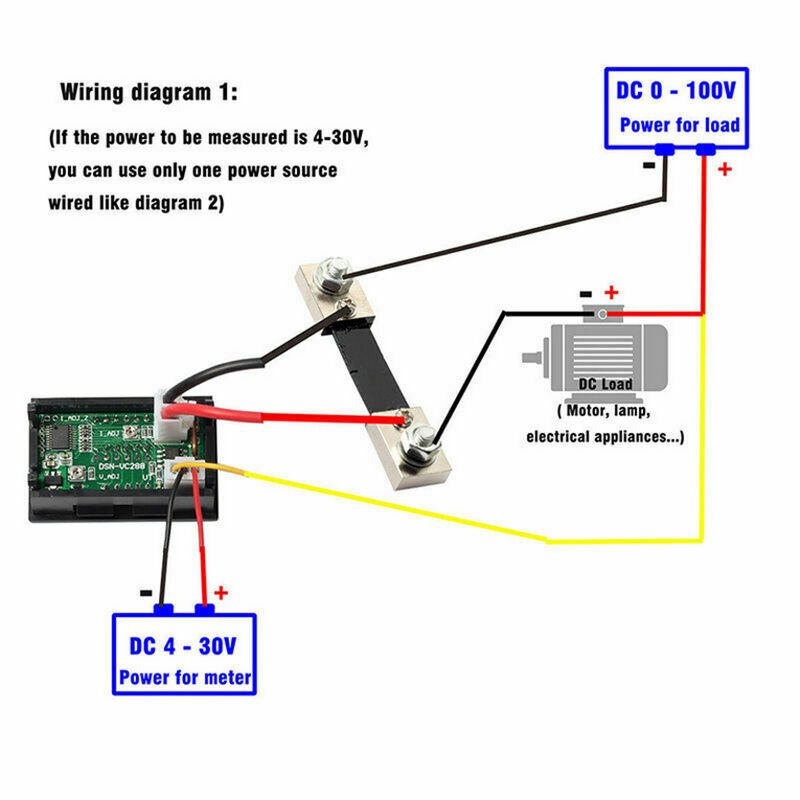 Voltímetro y amperímetro digital de 100V y 50A-3