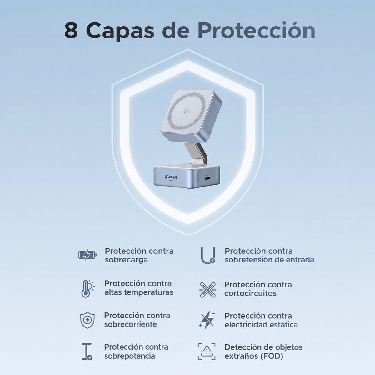 Cargador inalámbrico plegable 2 en 1 UGREEN - 25W