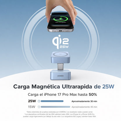 Cargador inalámbrico plegable 2 en 1 UGREEN - 25W