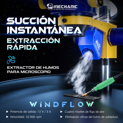 Extractor de humo Mechanic WindFlow para microscopio-4