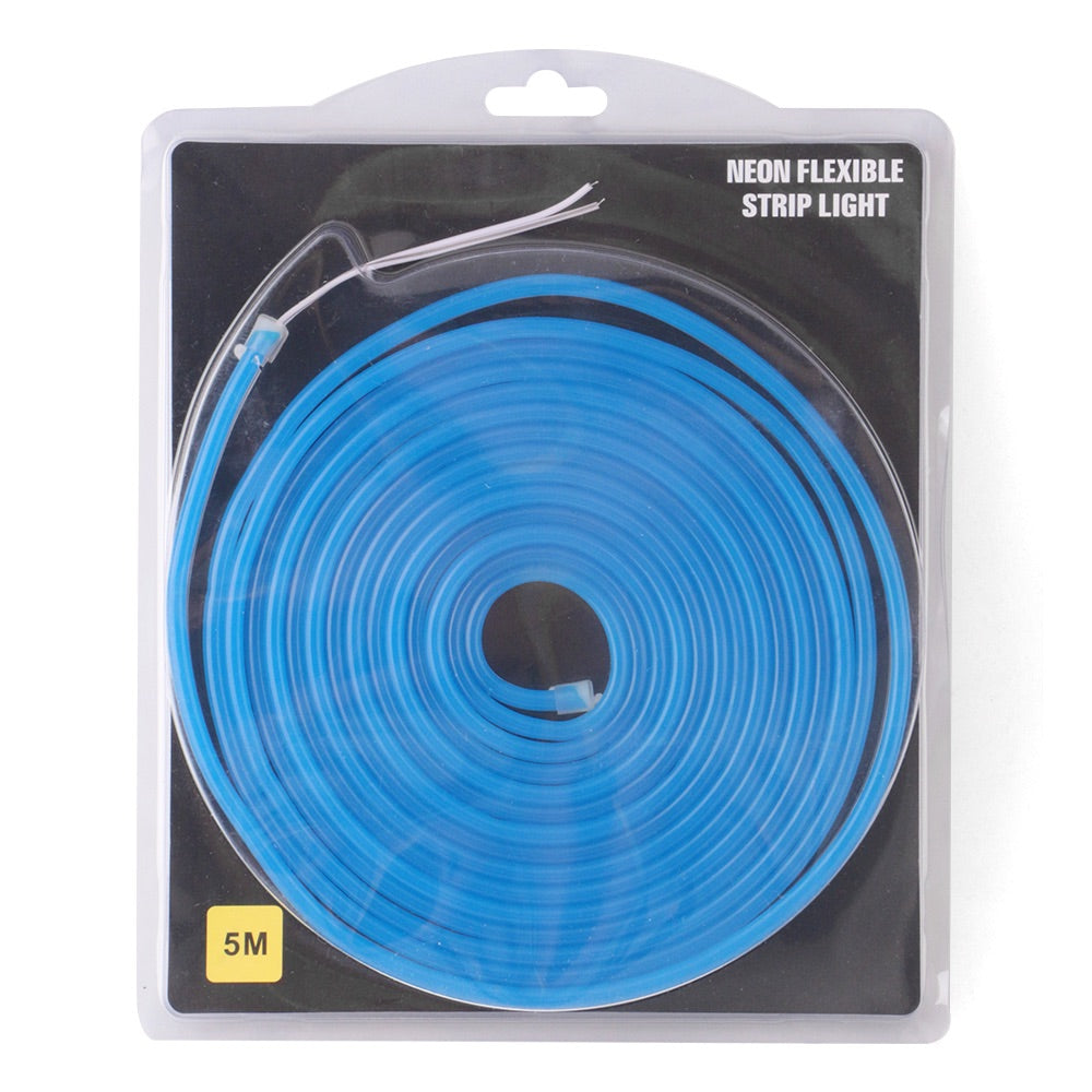 Tira LED flexible Neón azul de 5m con fuente de 12V-1