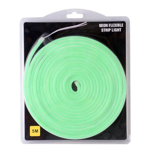 Tira LED flexible Neón verde de 5m con fuente de 12V-1