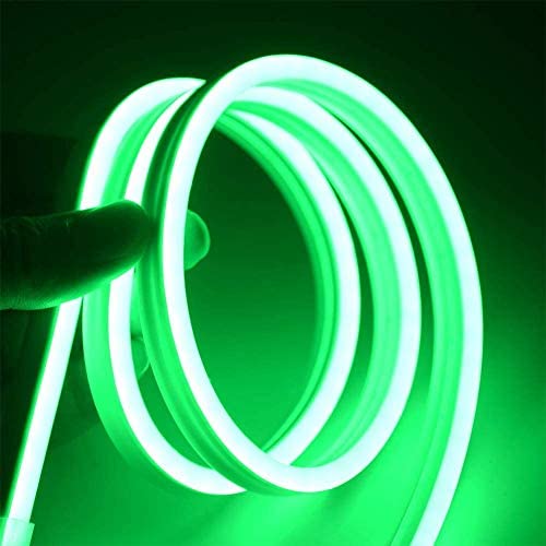 Tira LED flexible Neón verde de 5m con fuente de 12V-2