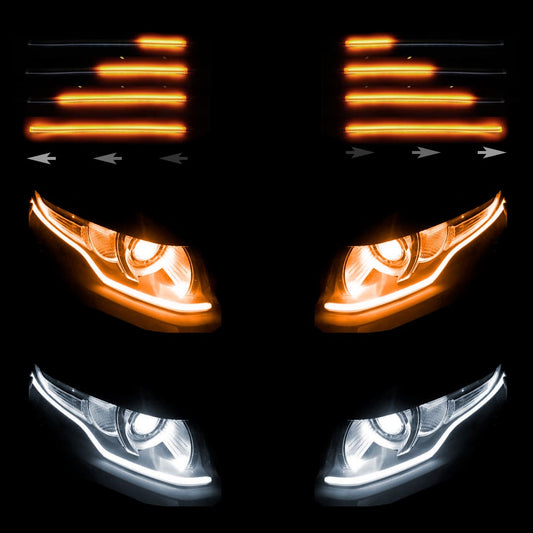 Tira led para silvín de carro - blanco y amarillo de 30 cm-2
