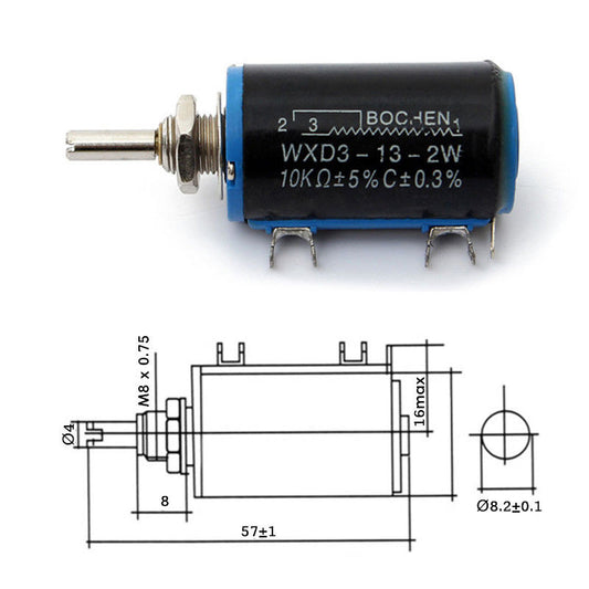 Potenciómetro multivuelta WXD3-13 de 10K Ohms-2