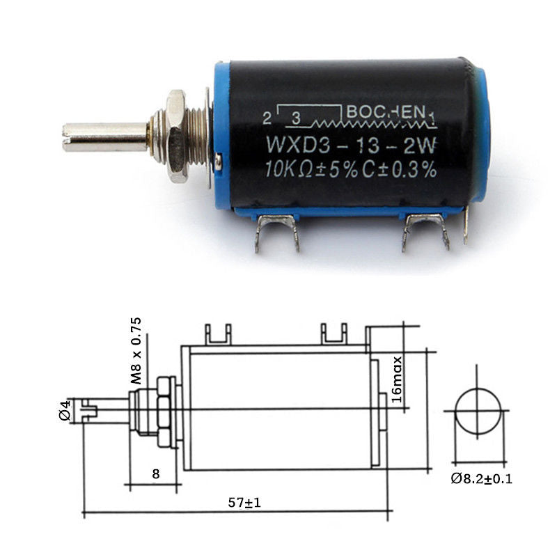 Potenciómetro multivuelta WXD3-13 de 5.1K Ohms-2