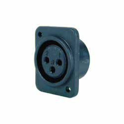 Conector N.A. XLR hembra, plástico para chasis-1