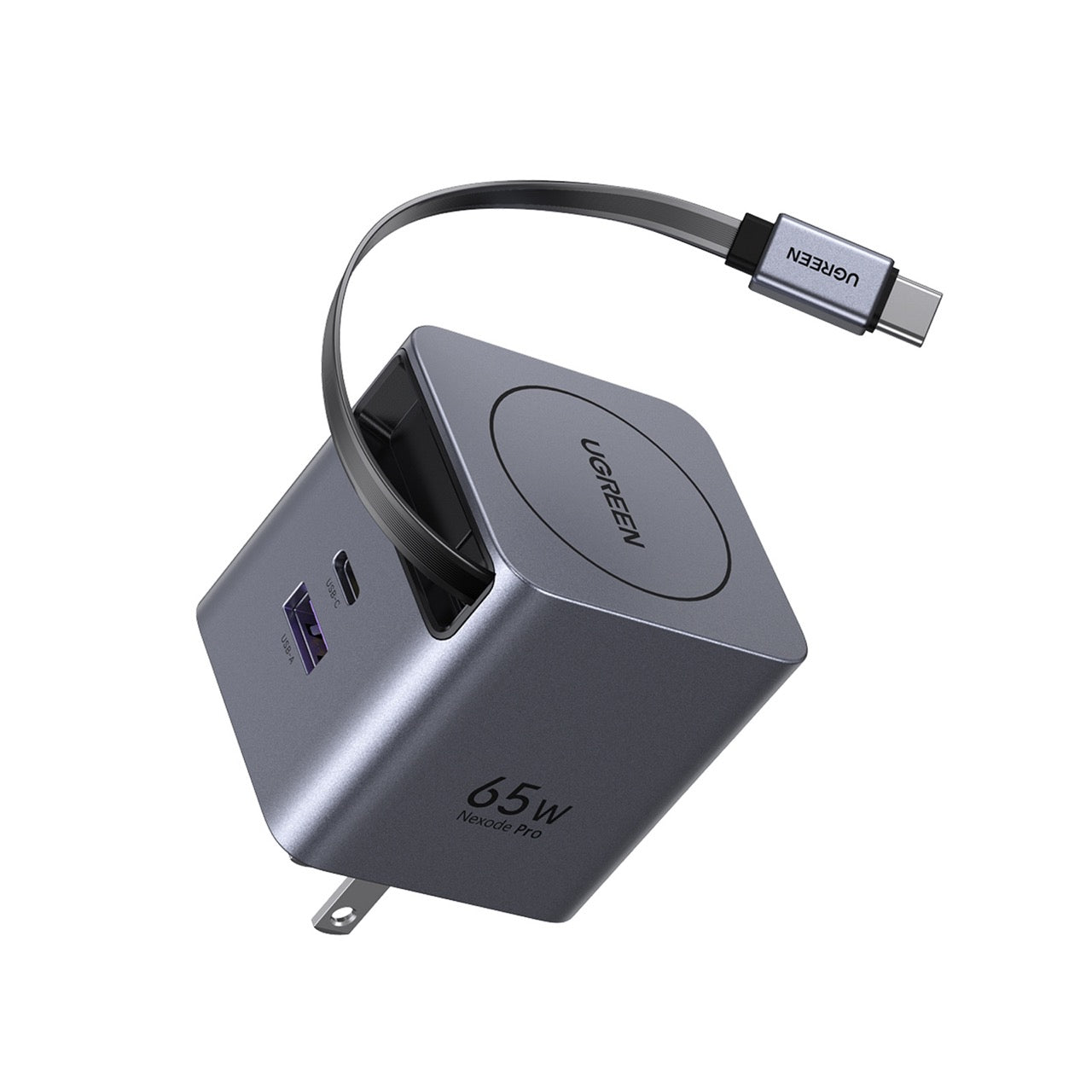 Cargador UGREEN de 3 puertos con cable retráctil - 65W-6