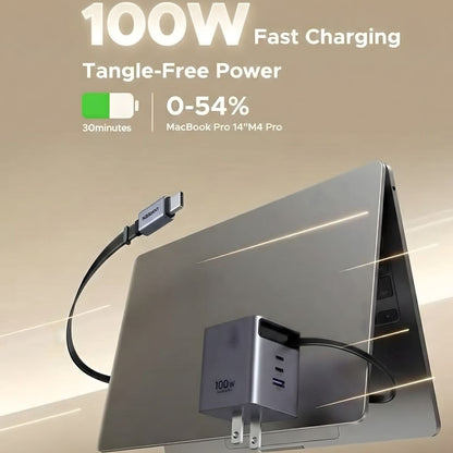 Cargador UGREEN de 4 puertos con cable retráctil - 100W-3