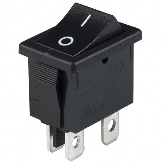 Switch ON OFF DPST, negro rectangular 10A-1