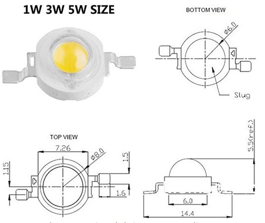 LED SMD de 3W, blanco cálido-2