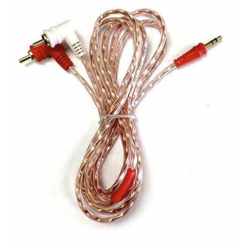 Cable de audio Audiopipe de 3.5 mm macho a 2 RCA macho en ángulo de 1.8 m