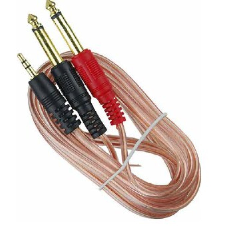 Cable de audio Audiopipe de 3.5 mm estéreo a 2 x 6.3 mm mono de 1.8 m