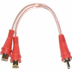 Cable Audiopipe de 2 RCA hembra a RCA macho de 15 cm con conectores dorados