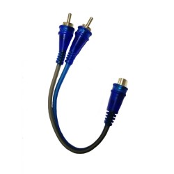 Cable Audiopipe flexible de 2 RCA macho a RCA hembra de 15 cm