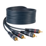 Cable de 2 RCA macho a 2 RCA macho de 3.6 m con conectores dorados