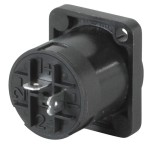 Conector Neutrik Speakon hembra de 2 vías, cuadrado para chasis