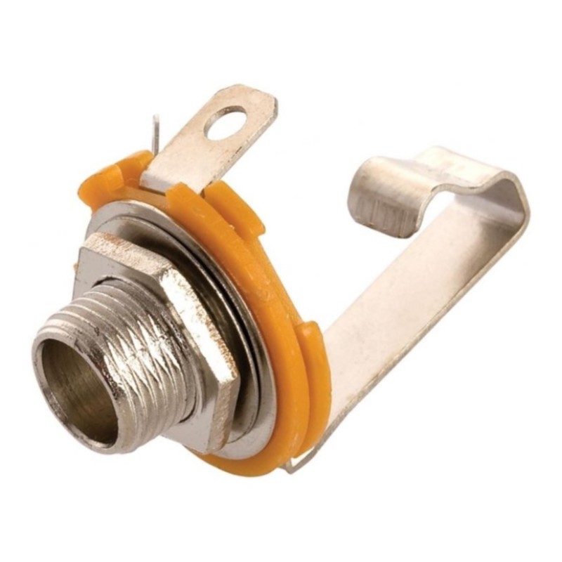 Conector de audio N.A. de 6.3 mm mono hembra de circuito abierto, para chasis